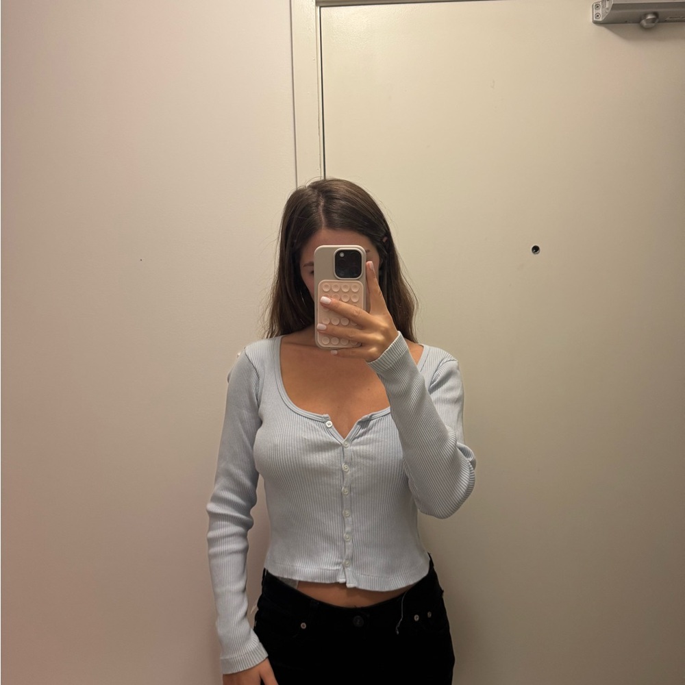 Brandy Melville Light Blue Button Down Shirt